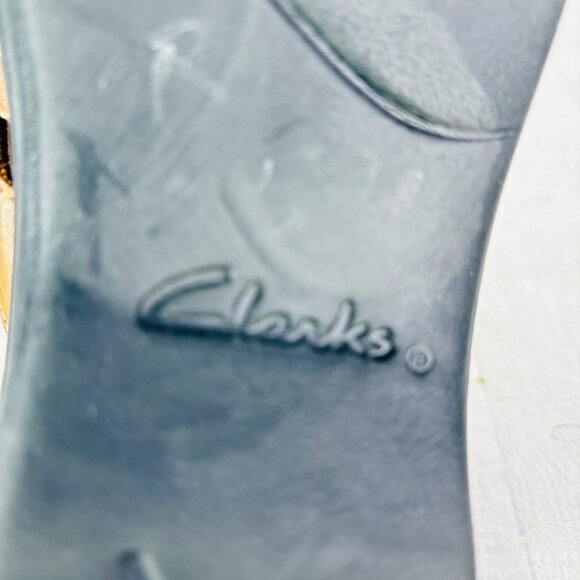 Clarks Bendables Womens 65661 Brown Tan Leather Slide Open Toe Shoes Size 9 XW - Picture 11 of 16